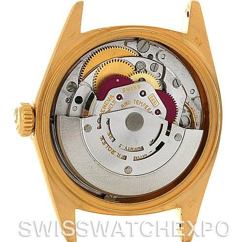 This image shows the internal mechanical movement of a Rolex President 1803 Men's Yellow Gold Champagne Dial 1803 Men's Yellow Gold Champagne Dial model watch, viewed from the back.