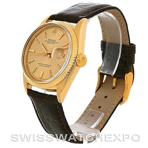 Rolex  Datejust Vintage 14k Yellow Gold Watch 1601 Year 1964 SwissWatchExpo