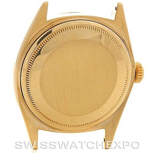 This image shows the back case and sides of a Rolex President 1601 Men's Yellow Gold Champagne Dial 1601 Men's Yellow Gold Champagne Dial model watch, taken from the rear angle.