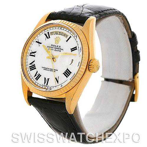 Rolex President Vintage 18k Yellow Gold Watch Buckley Dial 1803 SwissWatchExpo