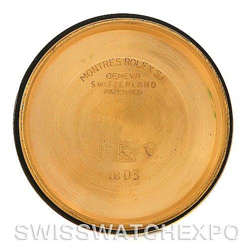 This image shows the inside of the case back for a Rolex President 1803 Men's Yellow Gold Champagne Dial 1803 Men's Yellow Gold Champagne Dial watch.