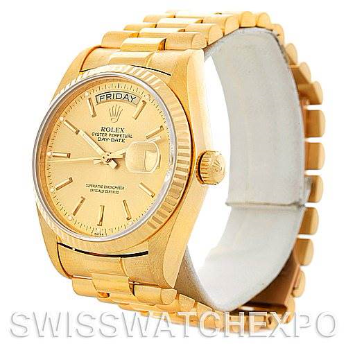 Rolex President Mens 18k Yellow Gold Watch 18038 year 1978 SwissWatchExpo