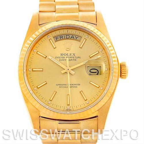 Photo of Rolex President Mens 18k Yellow Gold Watch 18038 year 1978