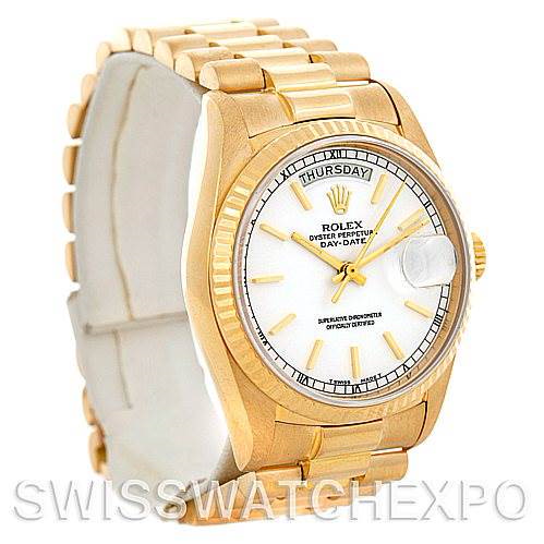 Rolex President Vintage 18k Yellow Gold Watch 18038 Year 1984 SwissWatchExpo