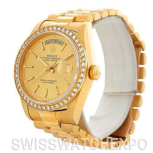 Rolex President Mens 18k Yellow Gold Watch 18038 year 1978 SwissWatchExpo