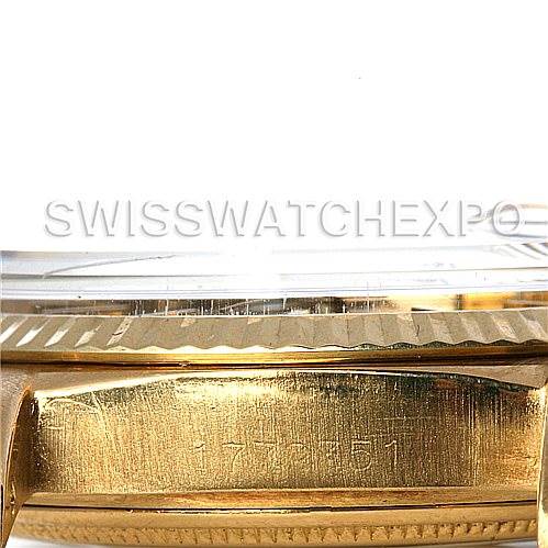 This image shows a side view of the case and serial number of a Rolex President 1803 Men's Yellow Gold Blue Dial 1803 Men's Yellow Gold Blue Dial model watch.