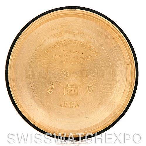 This image shows the inner case back of a Rolex President 1803 Men's Yellow Gold Champagne Dial 1803 Men's Yellow Gold Champagne Dial model, highlighting the serial and reference numbers.