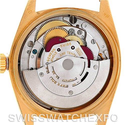 The image shows the internal movement mechanism of a Rolex President 1803 Men's Yellow Gold Black Dial 1803 Men's Yellow Gold Black Dial model watch, viewed from the back.