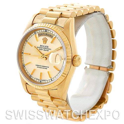 Rolex President Mens 18k Yellow Gold 18238 Watch SwissWatchExpo