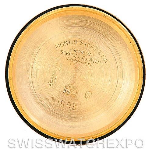 This image shows the inside case back of a Rolex President 1807 Men's Yellow Gold Champagne Dial 1807 Men's Yellow Gold Champagne Dial model watch.