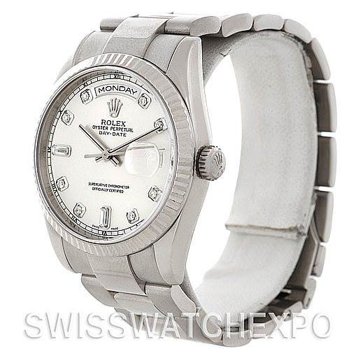 Rolex President 118239 Mens 18k White Gold Diamond Watch SwissWatchExpo