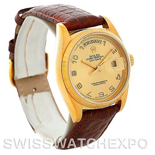 Mens 18k Yellow Gold Rolex President 18078 Watch SwissWatchExpo