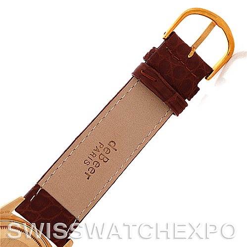 This image shows the strap and buckle of a Rolex President 18078 Men's Yellow Gold Champagne Dial 18078 Men's Yellow Gold Champagne Dial model watch, viewed from the top.