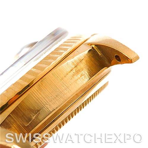 Close-up of the side profile and lug of a Rolex President 1803 Men's Yellow Gold Champagne Dial 1803 Men's Yellow Gold Champagne Dial model watch.