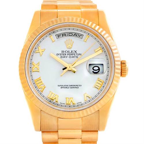 Photo of Rolex President Day Date Mens 18k Yellow Gold Watch 118238