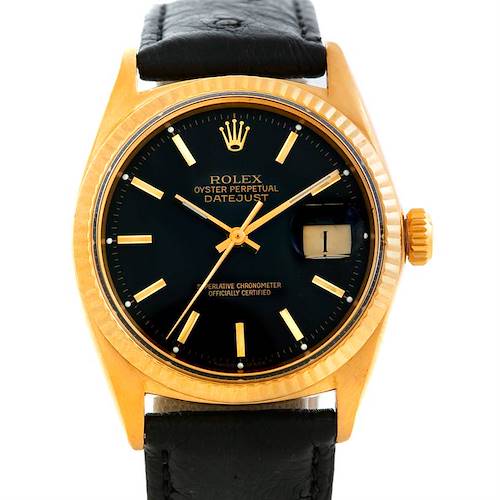 Photo of Rolex Datejust Mens 18K Yellow Gold Vintage Watch 1601