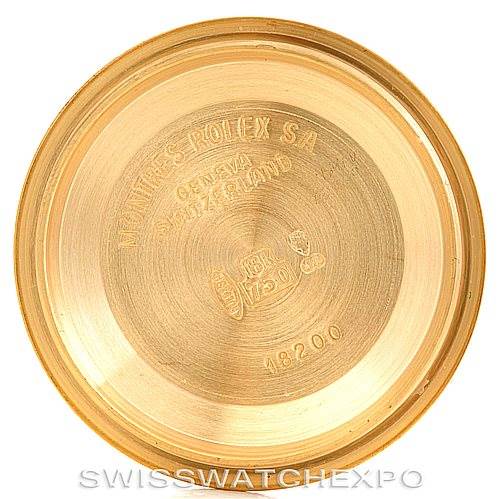 The image shows the inside of the case back of a Rolex President 18238 Men's Yellow Gold Beige Dial 18238 Men's Yellow Gold Beige Dial model watch.