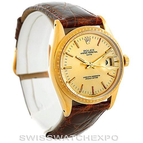 Vintage Rolex Date Mens 14k Yellow Gold Watch 1512 SwissWatchExpo