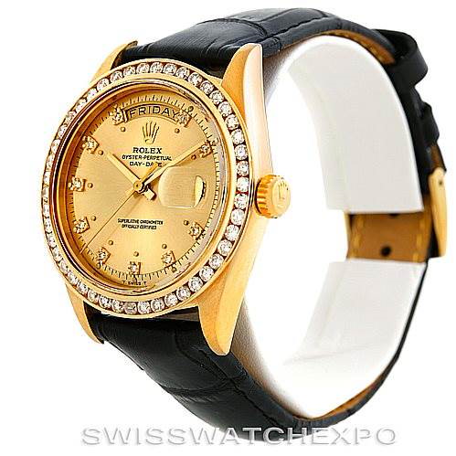 Rolex President Vintage 18k Yellow Gold Diamond Watch 1803 SwissWatchExpo