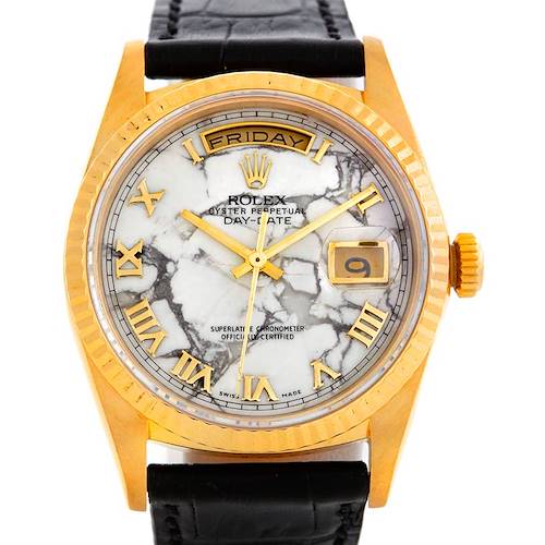 Photo of Rolex President Mens 18k Yellow Gold Marble Dial Watch 18238