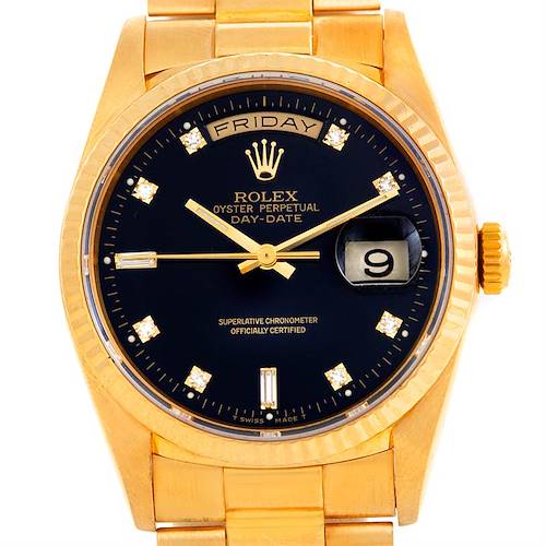Photo of Rolex President Mens 18k Yellow Gold Diamond Watch 18238