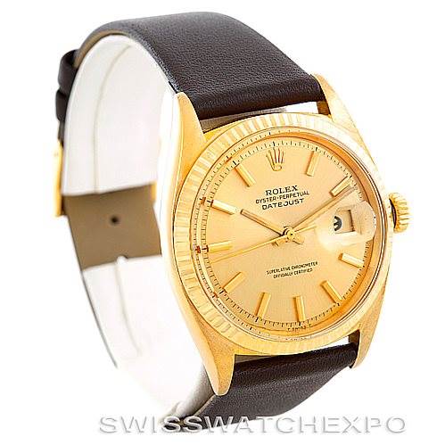 Rolex Datejust Mens 18K Yellow Gold Vintage Watch 1601 | SwissWatchExpo