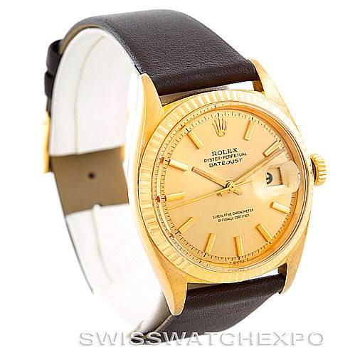 Rolex Datejust Mens 18K Yellow Gold Vintage Watch 1601 SwissWatchExpo