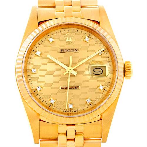 Photo of Rolex Datejust Vintage 18K Yellow Gold Watch 16018 Chevrolet Award
