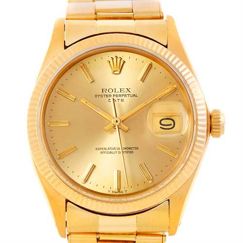 Photo of Rolex Date Vintage Mens 14k Yellow Gold Watch 1503