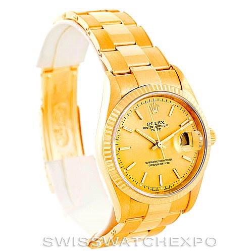 Rolex Date 18k Yellow Gold Mens Watch 15238 SwissWatchExpo
