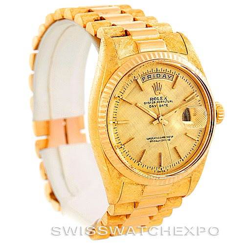 Rolex President Vintage 18k Yellow Gold Florentine Finish Watch 1803 SwissWatchExpo