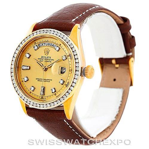 Rolex President Vintage 18k Yellow Gold Diamond Watch 6611 SwissWatchExpo