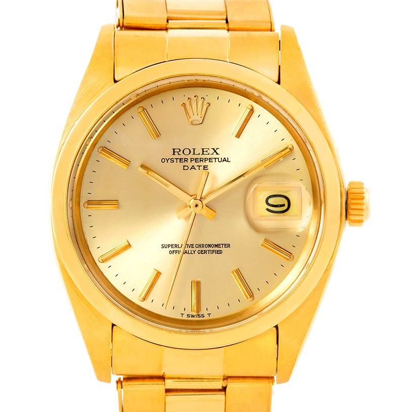 Rolex Date Vintage Mens 14k Yellow Gold Watch 1503 | SwissWatchExpo