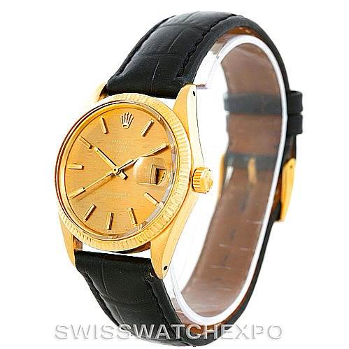 Rolex Date Vintage Mens 14k Yellow Gold Watch 1503 SwissWatchExpo