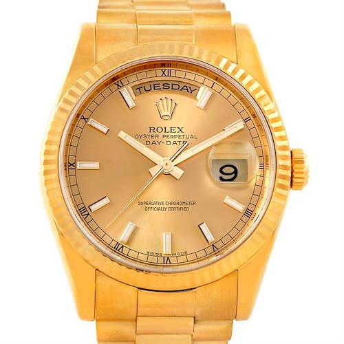 Photo of Rolex President Day Date Mens 18k Yellow Gold Watch 118238