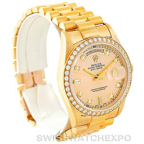 Rolex President Mens 18k Yellow Gold Diamond Watch 18238 SwissWatchExpo
