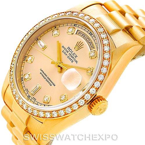 Rolex President Mens 18k Yellow Gold Diamond Watch 18238 | SwissWatchExpo