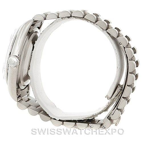 This image shows a side view of a Rolex President 18239 Men's White Gold White Dial 18239 Men's White Gold White Dial model watch, highlighting the bracelet and case.