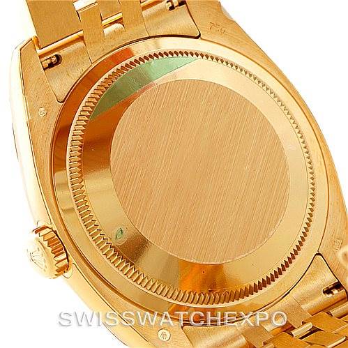 This image shows the back case and part of the band of a Rolex President 116238 Men
s Yellow Gold Champagne Dial 116238 Men
s Yellow Gold Champagne Dial model watch.