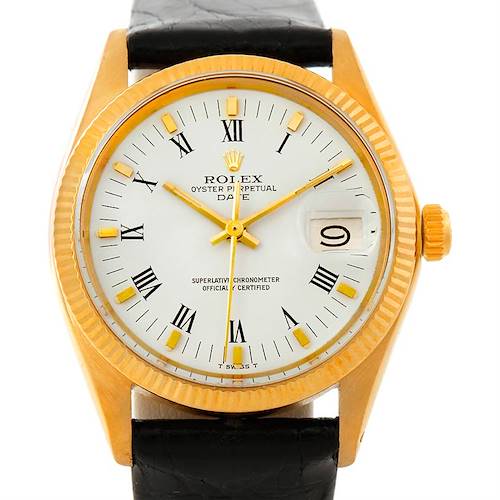 Photo of Rolex Date 18k Yellow Gold Vintage Mens Watch 1503