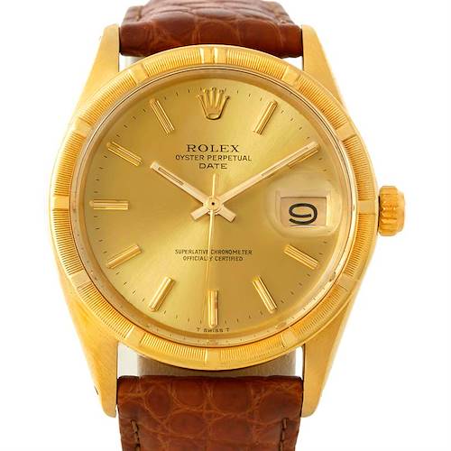 Photo of Rolex Date Vintage Mens 14k Yellow Gold Watch 1501 Year 1971