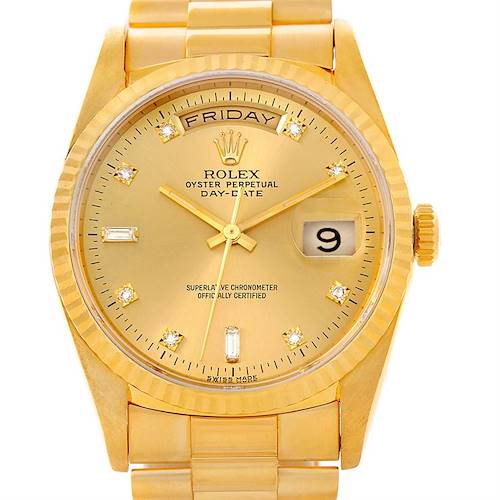 Photo of Rolex President Mens 18238 18k Yellow Gold Diamond Watch