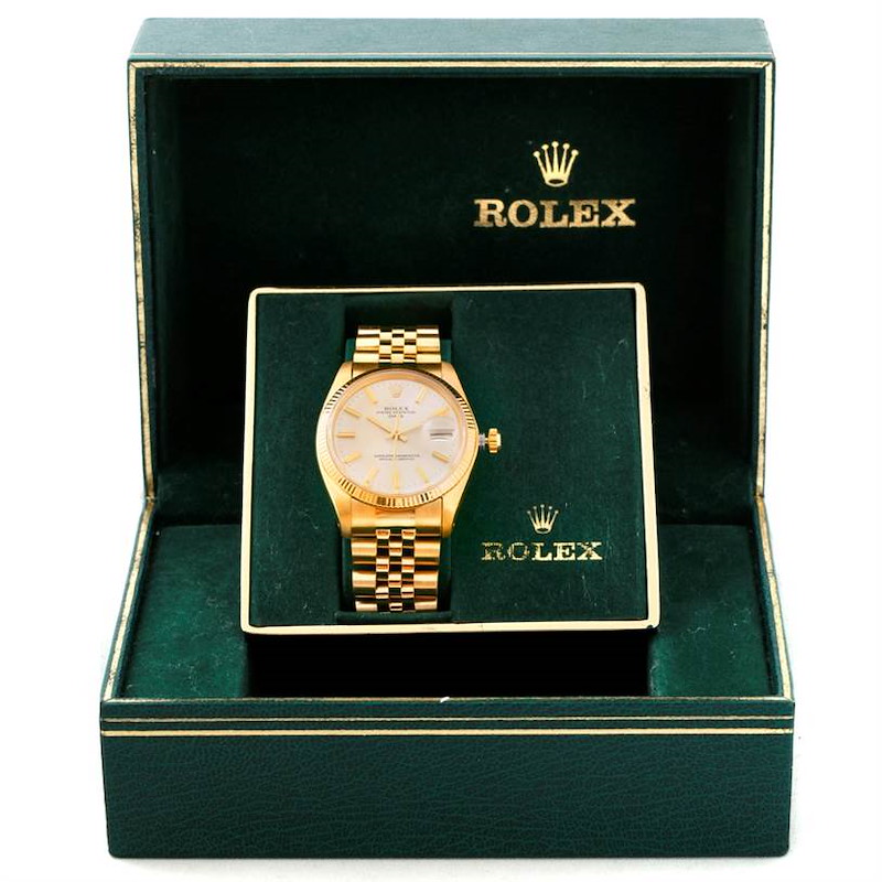 Rolex Date 18k Yellow Gold Watch Vintage Mens 1503 SwissWatchExpo