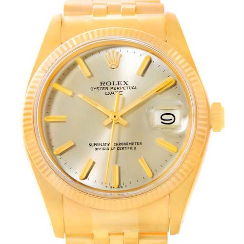 Photo of Rolex Date 18k Yellow Gold Watch Vintage Mens 1503