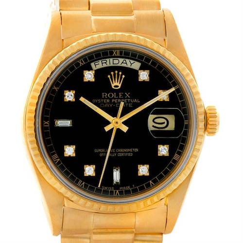 Photo of Rolex President 18k Yellow Gold Diamond Watch 18038