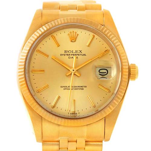 Photo of Rolex Date Vintage Mens 18k Yellow Gold Watch 1503