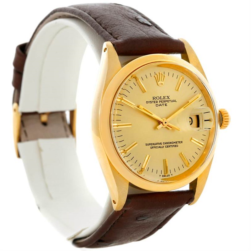 Rolex Date Mens 14K Yellow Gold Vintage Watch 1500 SwissWatchExpo