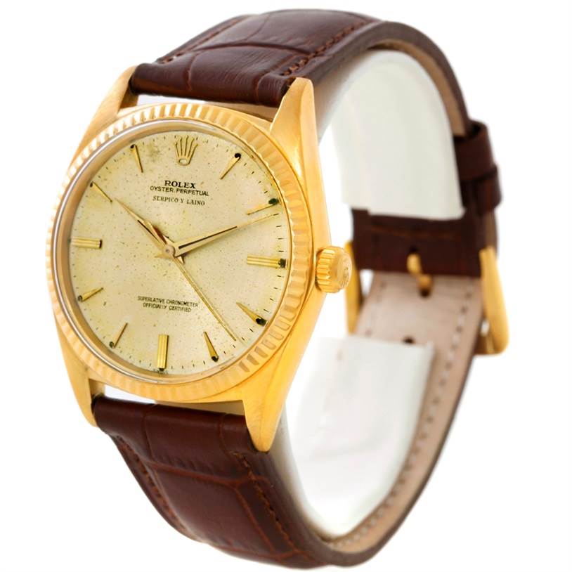 Rolex Vintage Serpico Y Laino Mens 18K Yellow Gold Watch 1013 ...