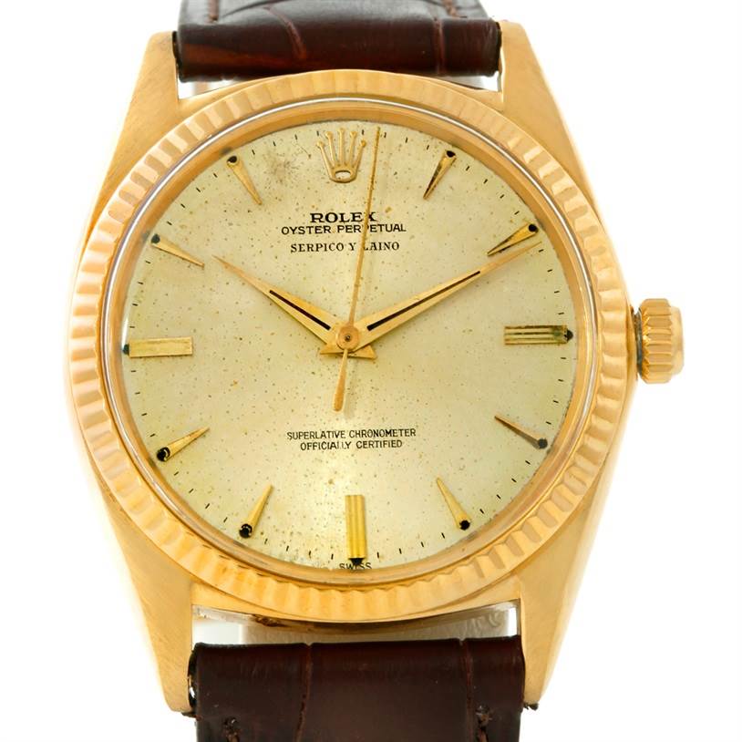 Rolex Vintage Serpico Y Laino Mens 18K Yellow Gold Watch 1013 ...