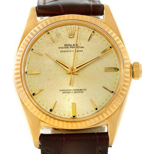 Photo of Rolex Vintage Serpico Y Laino Mens 18K Yellow Gold Watch 1013